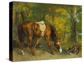 Pferd Im Walde, 1863-Gustave Courbet-Stretched Canvas