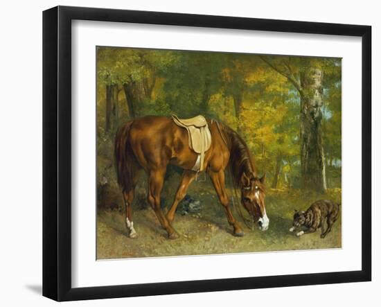 Pferd Im Walde, 1863-Gustave Courbet-Framed Giclee Print