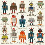 Seamless Robot Pattern,Cartoon Vector Illustration-pgmart-Art Print