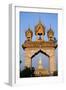 Pha That Luang Gate and Stupa-Paul Souders-Framed Premium Photographic Print