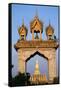 Pha That Luang Gate and Stupa-Paul Souders-Framed Stretched Canvas