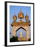 Pha That Luang Gate and Stupa-Paul Souders-Framed Photographic Print