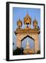 Pha That Luang Gate and Stupa-Paul Souders-Framed Photographic Print