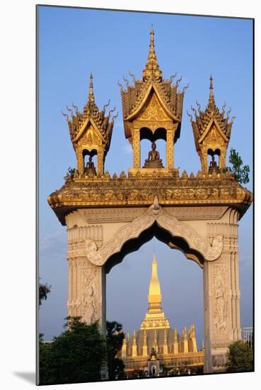 Pha That Luang Gate and Stupa-Paul Souders-Mounted Photographic Print