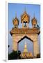 Pha That Luang Gate and Stupa-Paul Souders-Framed Photographic Print