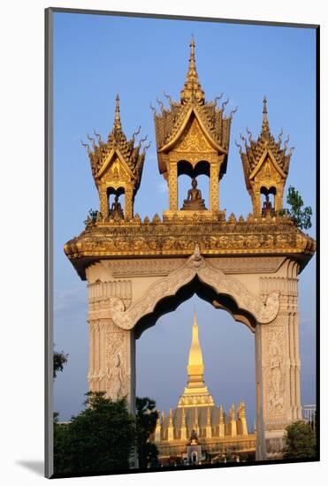 Pha That Luang Gate and Stupa-Paul Souders-Mounted Photographic Print