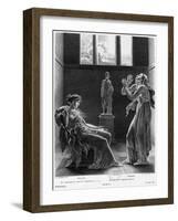 Phaedra and Oenone, Illustration from Act I Scene 3 of "Phedre" by Jean Racine 1824-Anne-Louis Girodet de Roussy-Trioson-Framed Giclee Print