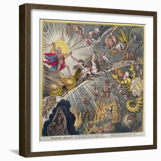 Phaeton Alarm'D, Published by Hannah Humphrey in 1808-James Gillray-Framed Giclee Print