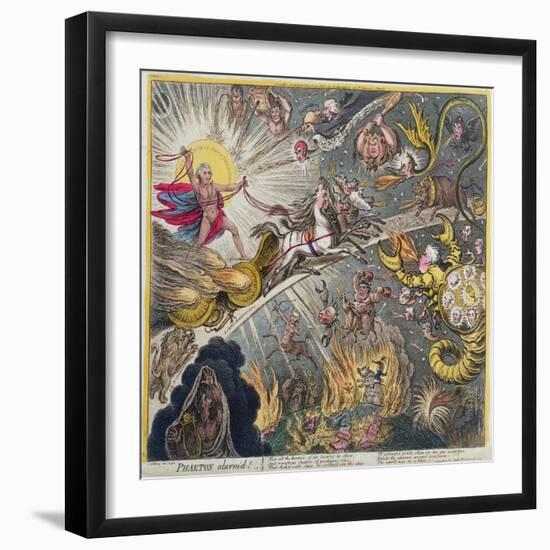 Phaeton Alarm'D, Published by Hannah Humphrey in 1808-James Gillray-Framed Premium Giclee Print