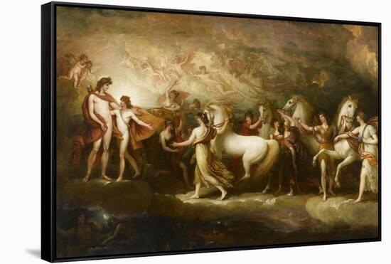 Phaëton sollicitant d'Apollon la conduite du Soleil-Benjamin West-Framed Stretched Canvas