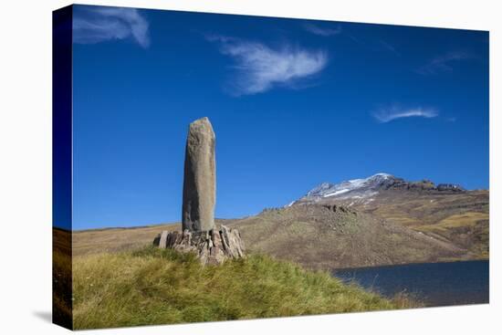 Phallic Stone at Kari Lake Situated at the Base of Mount Aragats-Jane Sweeney-Stretched Canvas