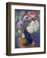 Phantasieblumen Und Anemonen-Odilon Redon-Framed Giclee Print