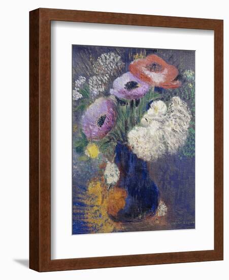 Phantasieblumen Und Anemonen-Odilon Redon-Framed Giclee Print