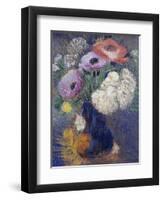 Phantasieblumen Und Anemonen-Odilon Redon-Framed Giclee Print