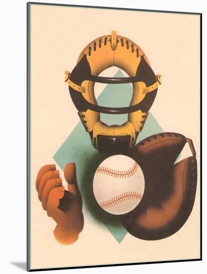 Phantom Baseball Catcher-null-Mounted Art Print