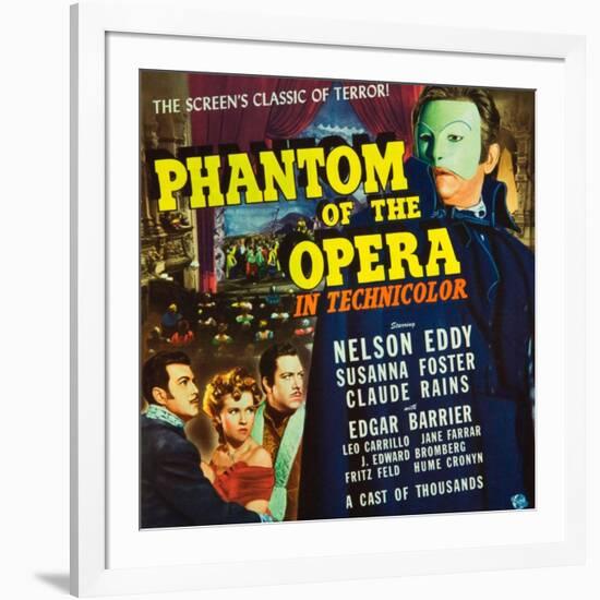Phantom of the Opera, Nelson Eddy, Susanna Foster, Claude Rains, 1943-null-Framed Art Print