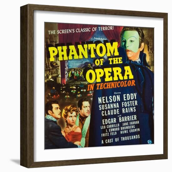 Phantom of the Opera, Nelson Eddy, Susanna Foster, Claude Rains, 1943-null-Framed Art Print