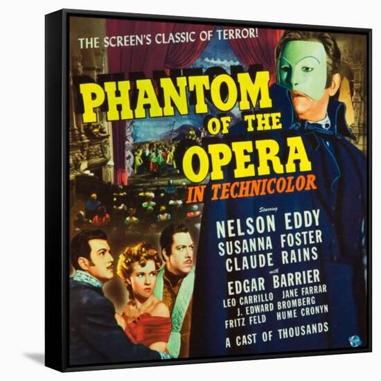 Phantom of the Opera, Nelson Eddy, Susanna Foster, Claude Rains, 1943-null-Framed Stretched Canvas