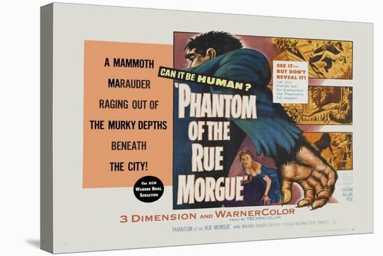 Phantom of the Rue Morgue, UK Movie Poster, 1954-null-Stretched Canvas