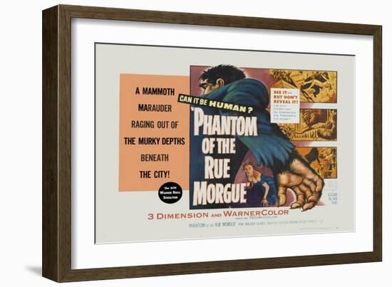 Phantom of the Rue Morgue, UK Movie Poster, 1954-null-Framed Art Print