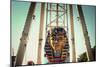 Pharaoh Head on a Amusement Park Ride-null-Mounted Poster