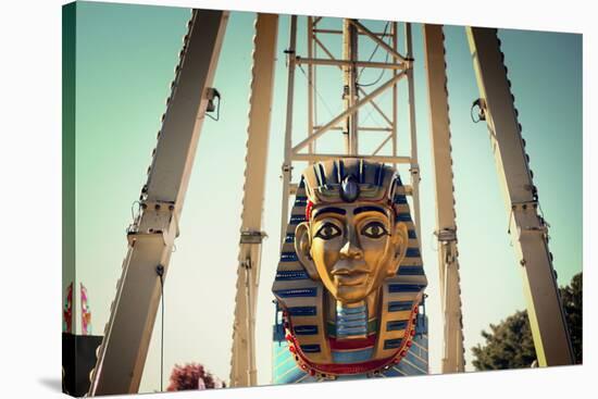 Pharaoh Head on a Amusement Park Ride-null-Stretched Canvas