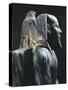 Pharaoh Khafre on the Throne with the Wings of the Falcon God Horus Wrapped around His Head-null-Stretched Canvas