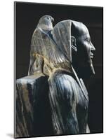 Pharaoh Khafre on the Throne with the Wings of the Falcon God Horus Wrapped around His Head-null-Mounted Giclee Print