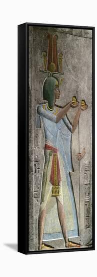 Pharaoh Menephtah, Son of Ramses II, Bas-Relief Excavated in the Late 1800s-null-Framed Stretched Canvas