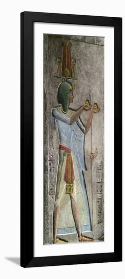 Pharaoh Menephtah, Son of Ramses II, Bas-Relief Excavated in the Late 1800s-null-Framed Giclee Print