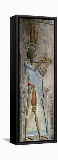 Pharaoh Menephtah, Son of Ramses II, Bas-Relief Excavated in the Late 1800s-null-Framed Stretched Canvas