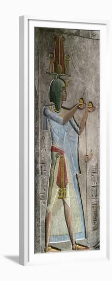 Pharaoh Menephtah, Son of Ramses II, Bas-Relief Excavated in the Late 1800s-null-Framed Giclee Print