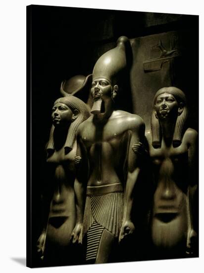 Pharaoh Menkaure with Two Goddesses, Egyptian Museum, Cairo, Egypt-Kenneth Garrett-Stretched Canvas