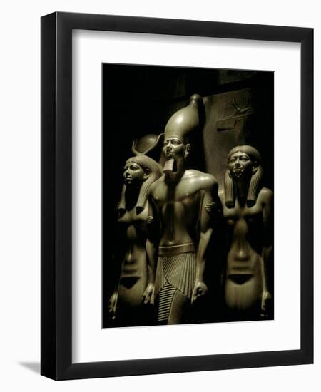 Pharaoh Menkaure with Two Goddesses, Egyptian Museum, Cairo, Egypt-Kenneth Garrett-Framed Premium Photographic Print