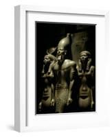 Pharaoh Menkaure with Two Goddesses, Egyptian Museum, Cairo, Egypt-Kenneth Garrett-Framed Photographic Print