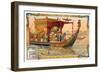 Pharaoh on Nile Barge-null-Framed Art Print
