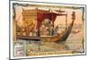 Pharaoh on Nile Barge-null-Mounted Art Print