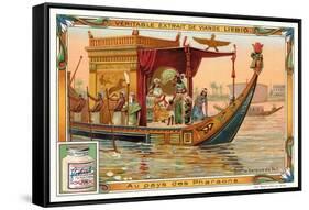 Pharaoh on Nile Barge-null-Framed Stretched Canvas