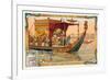 Pharaoh on Nile Barge-null-Framed Art Print