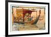 Pharaoh on Nile Barge-null-Framed Art Print