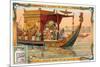 Pharaoh on Nile Barge-null-Mounted Art Print