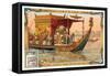 Pharaoh on Nile Barge-null-Framed Stretched Canvas