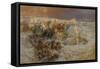 Pharaoh's Army Engulfed by the Red Sea-Frederick Arthur Bridgman-Framed Stretched Canvas