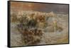 Pharaoh's Army Engulfed by the Red Sea-Frederick Arthur Bridgman-Framed Stretched Canvas