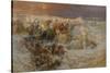 Pharaoh's Army Engulfed by the Red Sea-Frederick Arthur Bridgman-Stretched Canvas