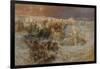 Pharaoh's Army Engulfed by the Red Sea-Frederick Arthur Bridgman-Framed Giclee Print