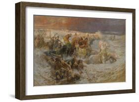 Pharaoh's Army Engulfed by the Red Sea-Frederick Arthur Bridgman-Framed Giclee Print