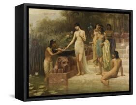 Pharaoh's Daughter - the Finding of Moses, 1886-Edwin Longsden Long-Framed Stretched Canvas