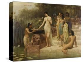 Pharaoh's Daughter - the Finding of Moses, 1886-Edwin Longsden Long-Stretched Canvas