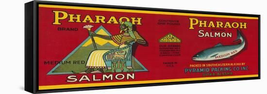 Pharaoh Salmon Can Label - Sitka, AK-Lantern Press-Framed Stretched Canvas